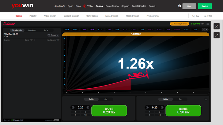Youwin Aviator Uçak Bahis Oyunu Oynama Adımları